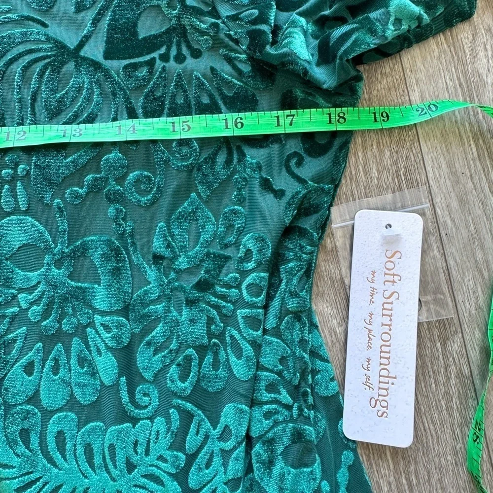 SOFT Surroundings Size Small Velvet Green Turtleneck Long sleeve Top NWT - Picture 10 of 11